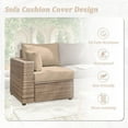 thumbnail image 2 of Pakunoda Outdoor Cushions Replacement, 8 Piece Sectional Cushion Fits 3-Seat, 4” Foam Deep Seat, for Patio Rattan Wicker Replacement Cushion, Liner&Cover, Sand, 2 of 7