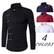 thumbnail image 2 of Am hombres manga larga Turn Down cuello Diagonal doble botonadura botones camisa de algodónpangjing, 2 of 3