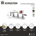 thumbnail image 7 of Kingston FB2138DKL Kaiser Two-Handle 2-Hole 8" Centerset Kitchen Faucet in Brushed Nickel, 7 of 7