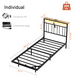 thumbnail image 2 of Base Cama Flotante - con Luces LED Ajustables, Plataforma de Metal con Listones de Acero Resistente con Soporte, no Necesita somier, fácil de Montar, 2 of 8