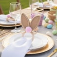 thumbnail image 6 of THLKIF Easter Bunny Napkin Rings, Golden Rabbit Ear Napkin Rings Holder Metal Round Serviette Rings Cute Easter Napkin Buckle Dining Table Decoration for Easter Dinner Weddings Party, 6 of 6