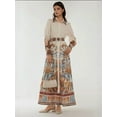 thumbnail image 2 of Printed Long Sleeve Maxi Dress with Belt, 2 of 8