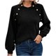 thumbnail image 2 of Puntoco Suéter Mujer Color Sólido Camiseta Manga Larga Blusa Cuello Redondo Casual Botón Tops Sudadera Navidad Liquidación Puntoco Puntoco-3528, 2 of 5