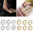thumbnail image 4 of 6 piezas joyería que hace anillos de dedo acanalados anillos de acero inoxidable núcleo en blanco, 4 of 5