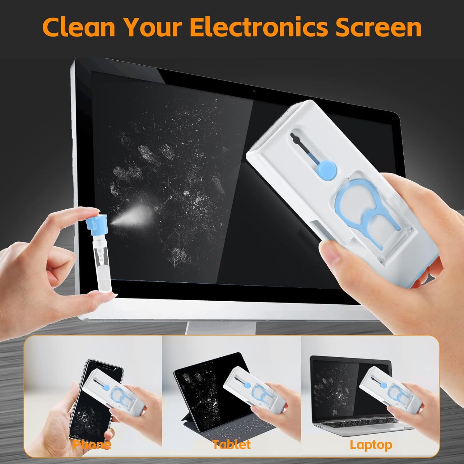 Kit De Nettoyage De Clavier Pour Téléphone Portable, 8 En 1, Avec Brosse Douce, Nettoyage De