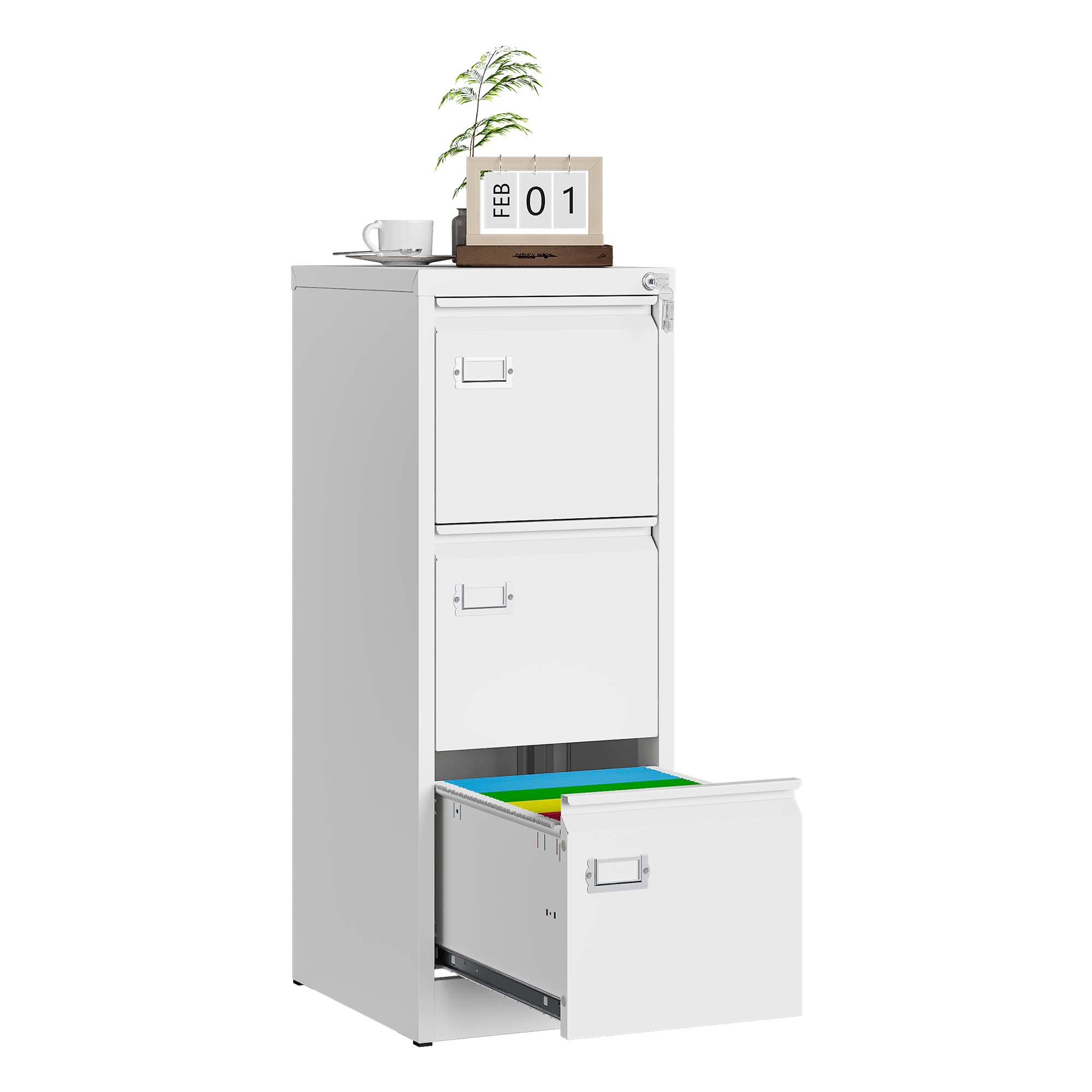 3 Drawer - White