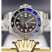 Rolex Men 40mm GMT Master II Ceramic Black Dial Stainless Steel Watch 116710BLNR