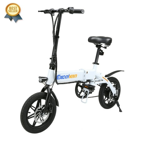 Excelvan Folding E-Bike Pro Lightweight Bicycle Multi-Speed Cruiser Bike 14inch (Best Lightweight Bicycle Wheels)