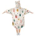 thumbnail image 2 of Wearable Blanket with Sleeves and Pocket Oversized Hooded Sweatshirt 3-14 YR Vintage Christmas Elements S, 2 of 7