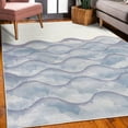 thumbnail image 3 of Ocean Decorative Rug, Sea Waves Illustration Features Liquid Ocean Motion Water Tides Image Art, Quality Carpet for Bedroom Dorm and Living Room, 6 Sizes, Ceil Blue, by Ambesonne, 3 of 4