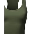 thumbnail image 4 of A2Y Women's Basic Cotton Casual Scoop Neck Cropped Racerback Tank Tops Dark Olive XS, 4 of 5