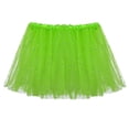 thumbnail image 4 of ZunFeo Tutu Skirts for Women Elastic Waist Mesh Double Layered Petticoat Puffy Tulle Skirt for Dance Party, Green, 4 of 8