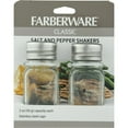 thumbnail image 2 of Farberware Clear Glass/Stainless Steel Salt and Pepper Shakers, 2 of 2