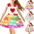 thumbnail image 4 of Otqutp 2-8 Years Kids Girls Valentine's Dress Little Girl Love Bow Dress Sequin Heart Dress Princess Dress Birthday Dress Toddler Girl Clothes(A-1,7-8 Years), 4 of 7