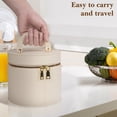 thumbnail image 5 of Linkidea Round Insulated Lunch Box, Hard Shell Waterproof Lunch Storage Box with Hand Strap, Compatible with 20 oz Crock Pot (Beige), 5 of 6