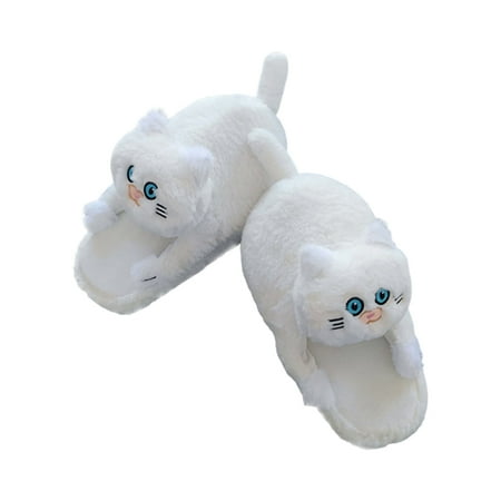 

Winter Cat Shape Slippers Comfortable without Grinding Feet Suitable for Bedroom Living Room White Cat 36-38