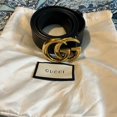 thumbnail image 1 of Gu-cci Black Belt with Gold Buckle, 1 of 5