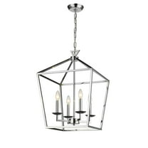 Bethel International Chandelier Shiny Nickel Metal
