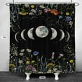 thumbnail image 2 of Moon Witchy Shower Curtain for Bathroom Set Celestial Gothic Space Goth Star Black Flower Floral Colorful Bath Curtain 72 x 72 Inch Decorative Polyester Fabric Cloth Waterproof Decor, 2 of 6