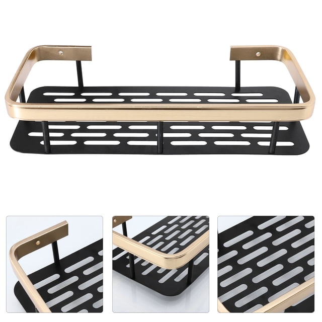 NUOLUX Repisa Organizadora De Pared Sin Clavos Para En Aluminio Negro Resistente