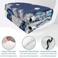 thumbnail image 4 of Quilts King Size Bedding Set, Navy Blue Christmas Lightweight Quilted Comforter, Xmas Trees Balls Snowflake Pine Cone Soft Reversible Bedspread Coverlet with Pillow Covers for All Season, 96" x 106", 4 of 9