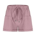 thumbnail image 3 of BiZtdJrK Womens Solid Boxer Shorts Drawstring Elastic Waisted Short Trousers Comfy Outdoor Jogger Hiking Shorts with Pockets on sale and clearance Pink L, 3 of 8