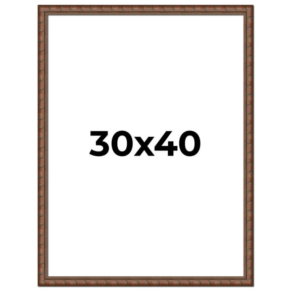 30x40 Dark Brown Bamboo Real Wood Picture Frame Width 1.5 inches | Interior Frame Depth 0.5 inches