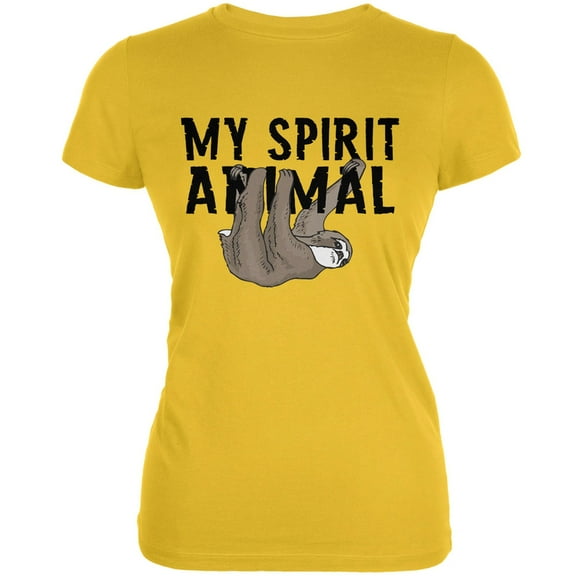 Sloth My Spirit Animal Bright Yellow Juniors Soft T-Shirt - 2X-Large