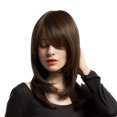 thumbnail image 3 of Pelucas de pelo sintético medio de 18 pulgadas para mujer, frente de encaje, marrón Baoblaze Pelucas de pelo, 3 of 8