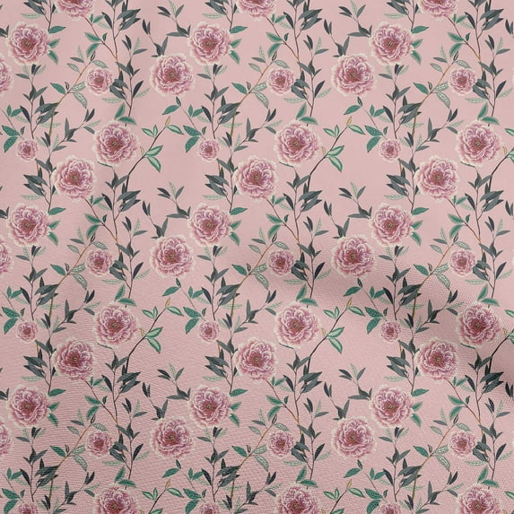 oneOone Rayon Dusty Pink Fabric Floral Sewing Craft Projects Fabric Prints By Yard 56 Inch Wide
