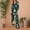 Blackish Green, variant on Ladies Christmas Sleep Outfit Satin Nightwear Set Funny Print Long Sleeve Button Down Shirt and Pants