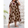 thumbnail image 3 of Vestido de mujer O-cuello Mangas cortas Bolsillos Estampado floral Dobladillo plisado Tallas gr CACAGOO Vestido, 3 of 7
