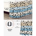 thumbnail image 3 of Brown Blue Wood Grain Bed Skirt California King Size 18" Drop Dog Cat Paw Cute Animal Paw Ruffled Wrap Around Bed Skirts Adjustable Elastic Bedskirt Dust Ruffle for California King Size Bed, 3 of 7