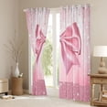 thumbnail image 3 of Manfei Lovely Bow Bowtie Black Out Curtains,Ribbon Bowknot Curtains Pack of 2 (42x63 Each),Pink Sparkling Print Bedroom Curtains For Girls,Luxury Bedroom Decor, 3 of 6