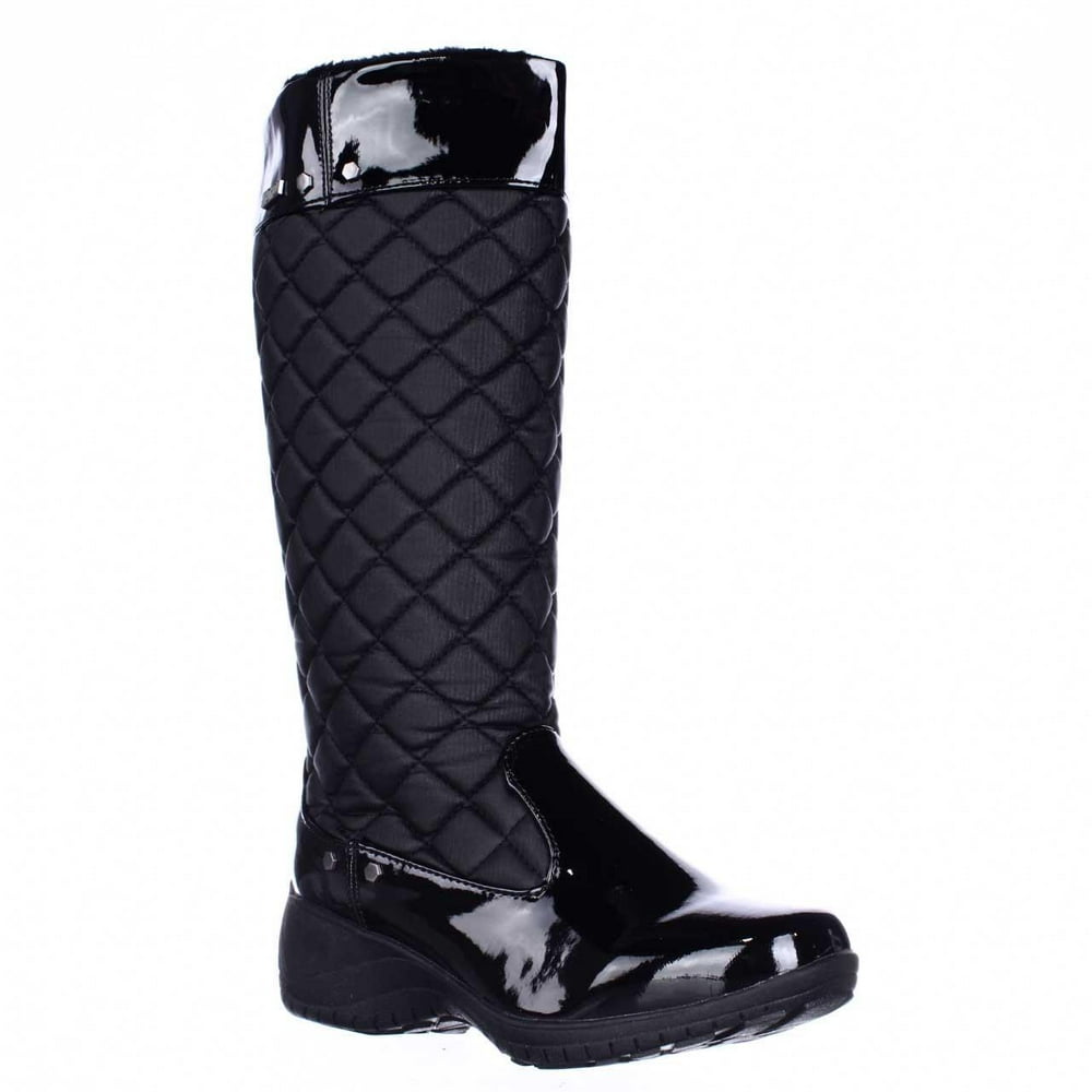 Khombu Womens Khombu Merritt Quilted Soft Lined Winter Rain Boots