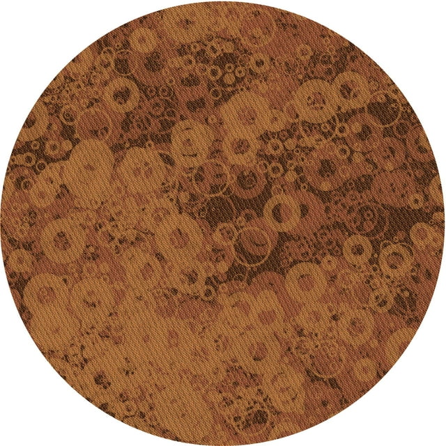Ahgly Tapis Rond Lavable en Machine Intérieur Transitionnel Orange Néon, 3 Pieds Rond