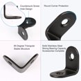 thumbnail image 4 of 20 x 20mm Angle Bracket Stainless Steel Black L Shaped Angle Brackets Corner Braces Support, 2pcs, 4 of 7