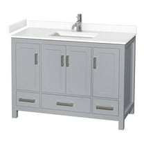 Wyndham Collection Sheffield 48" No Mirror Wood Single Bathroom Vanity in Gray