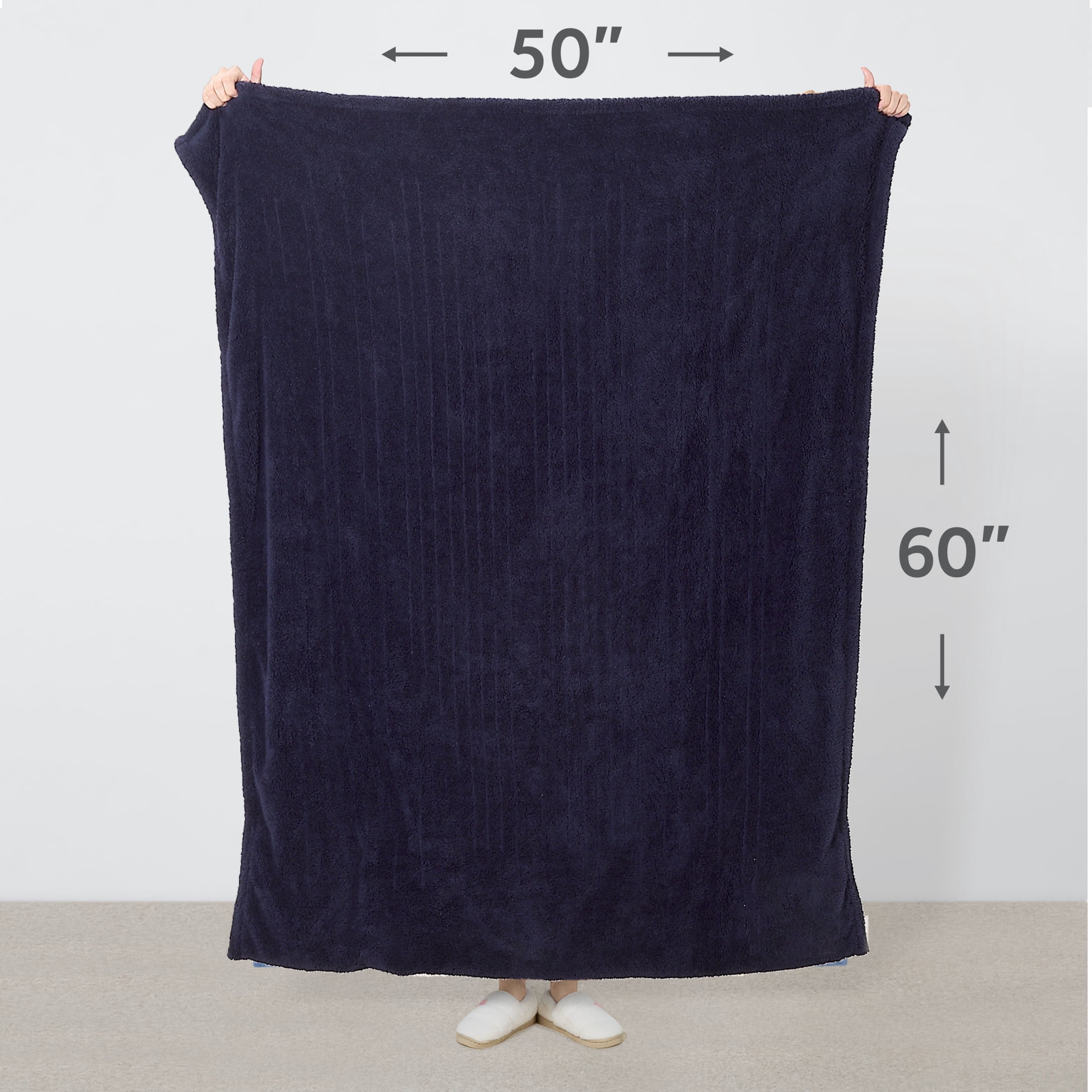 Sunbeam LoftTec Heated Throw Blanket Foot Pocket 3 Heat Settings 3-Hour Auto Off 50"x60"