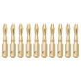 thumbnail image 1 of 10pcs Gold Plated Banana Audio Plug 4mm Banana Plug Audio Speaker Cable Socket, 1 of 8
