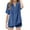 Blue, variant on KAUOD Teen Girls Linen Shirt Cotton 3/4 Short Sleeve Button Down Henle𝐲 Shirts Kids Summer V Neck Casual Blouses Gauze Solid Tuni𝐜