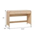 thumbnail image 6 of Walker Edison Modern Curved Waterfall Desk with Drawers, Coastal Oak, 6 of 20