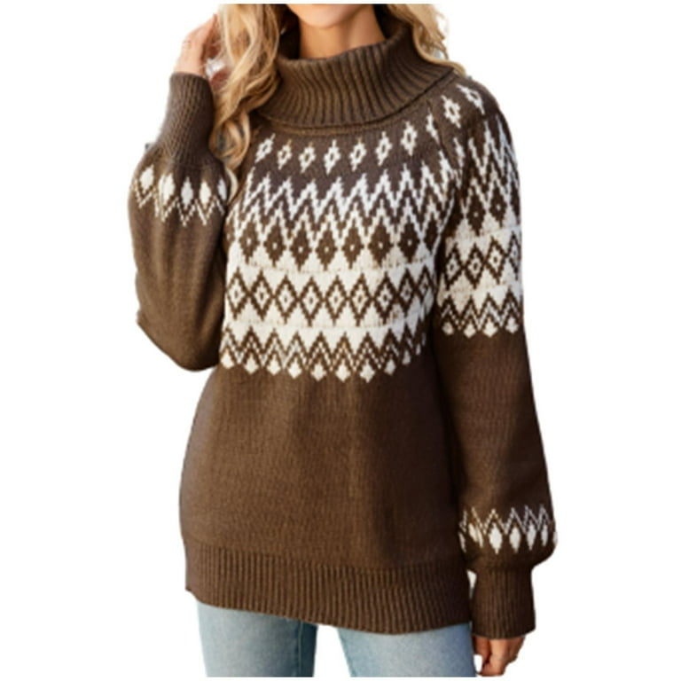 トップス u.Pile Jacquard Knitted High Neck Top Pile Jacquard Knitted High Neck