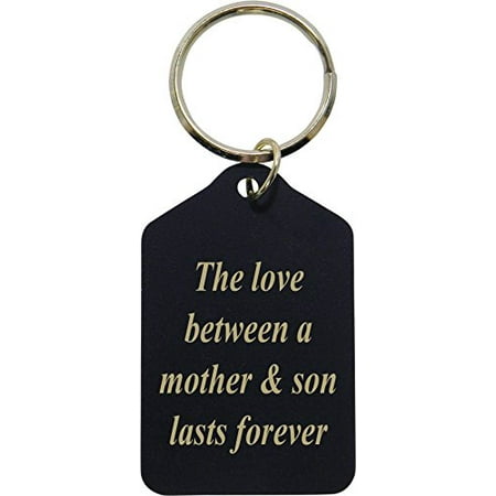 Mom Keychain - The Love Between A Mother and Son Lasts Forever - Black Brass Keychain - Great Gift for Mothers's Day Birthday or Christmas Gift for Mom Grandma Wife
