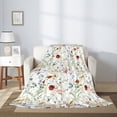 thumbnail image 2 of Sikiie Wildflower Watercolor Cozy Flannel Fleece Throw Blanket: Lightweight & Thick for All Seasons - Perfect for Women, Men, & Kids"60"x50", 2 of 6