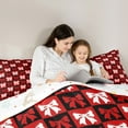 thumbnail image 5 of Feelyou Romantic Bowknot Bow Bedding Comforter Set, Winter Christmas Festival Twin Comforter Sets, Kawaii Cartoon Buffalo Reversible Bedding Set, Super Cozy Room Decor, 2 Pieces, 5 of 8