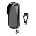 thumbnail image 1 of Soporte para teléfono de motocicleta, bolsa para manillar de ciclismo con cremallera, soporte para smartphone, para teléfono de bicicleta giratorio de Negro, 1 of 8