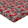 thumbnail image 4 of Ambesonne Poppy Fitted Sheet, Flowers Seasonal Design Retro, Queen Size, Warm Taupe and Dark Coral, 4 of 5