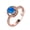 Blue, variant on Womens Double Heart Opal Ring Rose Gold Plated Copper Unisex Ring Electroplated Fashion Jewelry Gift for Her