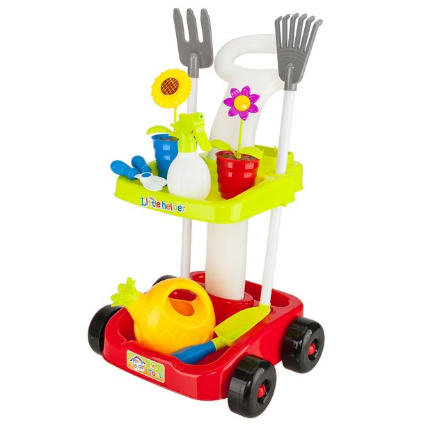 Home Garden Tool Set for Kids Toys w / cart to carry your favorite